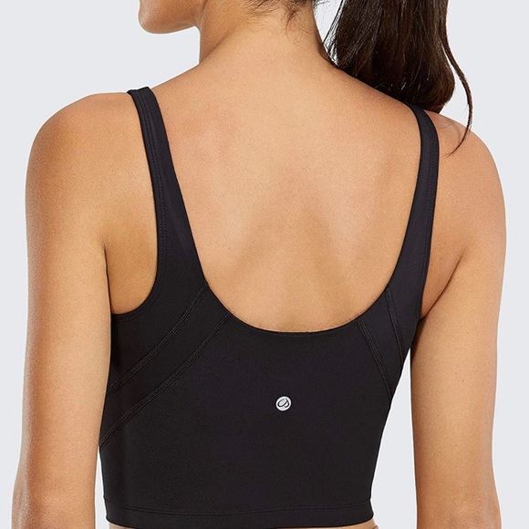 CRZ Yoga Black Workout Crop Top w/ Built in Bra - Picture 2 of 2